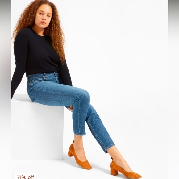 Everlane High Rise Skinny Jeans Size 27 Medium Wash Stretch Classic Comfy - Picture 1 of 10